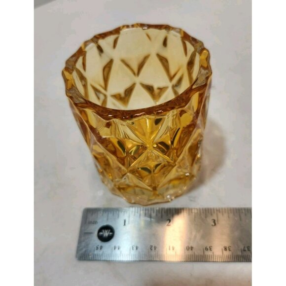 Yankee Candle Gold Fractal Glass Votive Candle Holder 3" Tall New - Picture 6 of 6
